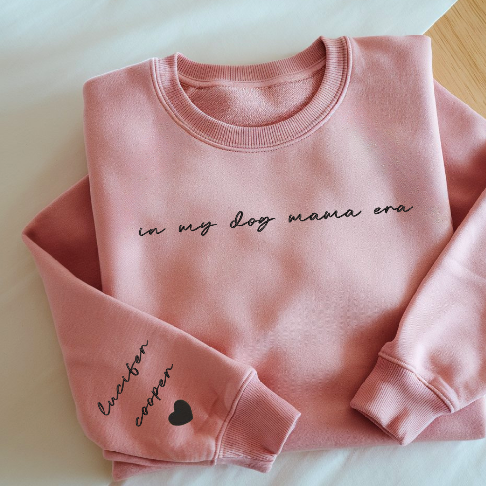 In my Dog Mom Era Custom Embroidered Sweatshirt, Fetch Fun Era Dog Matching Gift