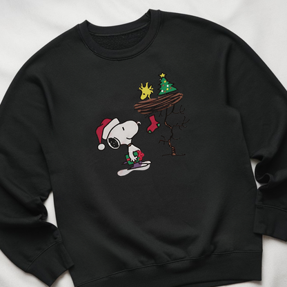 Embroidered Matching Christmas Sweatshirt, Cute Dog Festive Sweatshirts, Merry Christmas Pullover