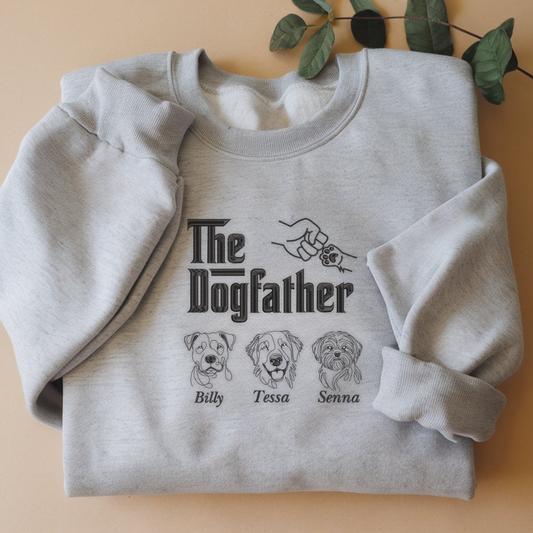 The Dog Father, Dog Mother Custom Embroidered Matching Sweatshirt, Dog Mom Dog Dad Gift