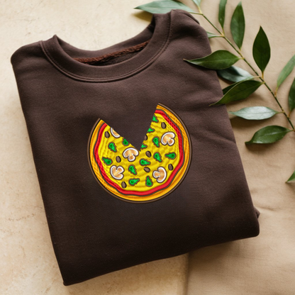 Pizza Slice Matching Embroidered Hoodie For Women Men, Dog Mom Gift, Dog Lover Sweatshirt