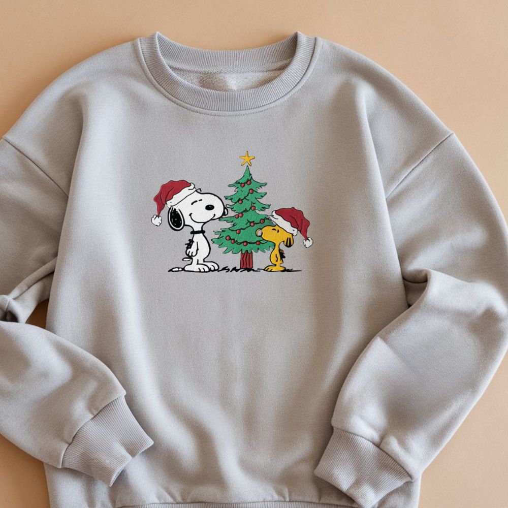 Dog Christmas Embroidered Sweatshirt, Cartoon Sweatshirt, Christmas Holiday Hoodie, Christmas Gift, Christmas Crewneck