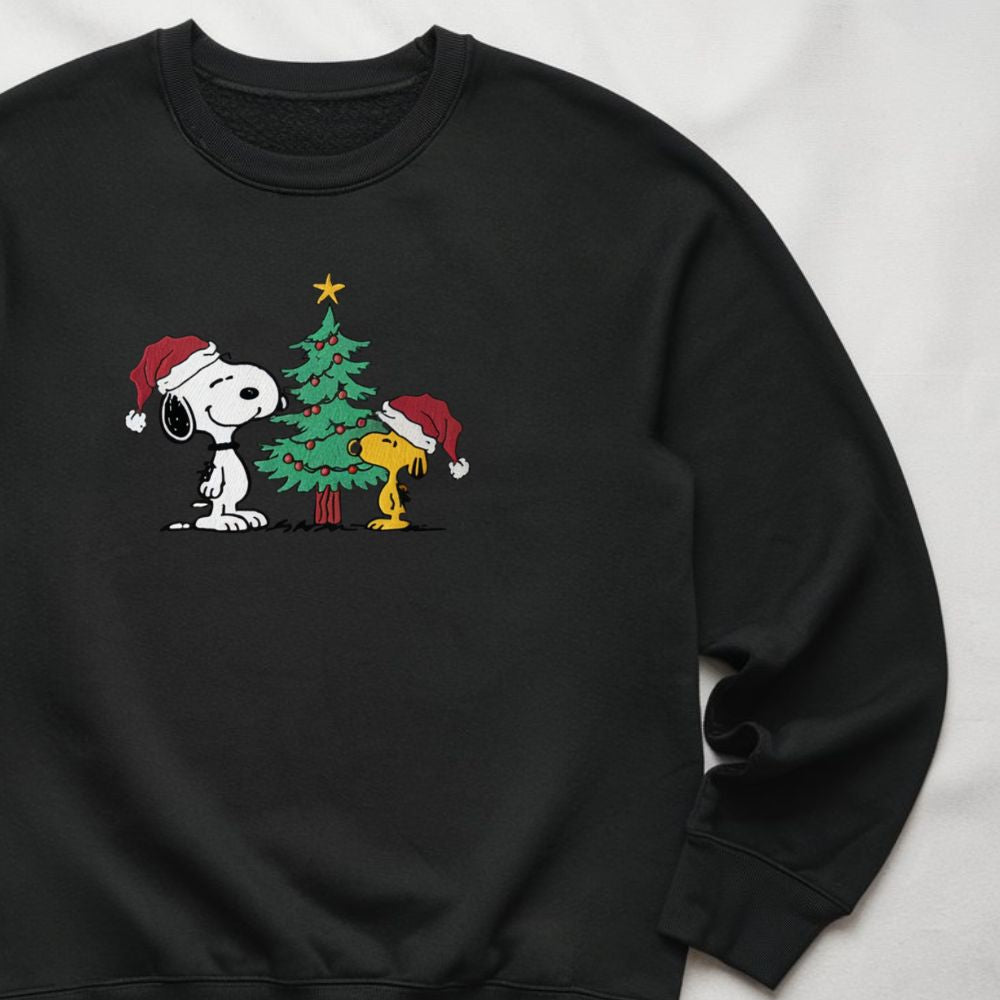 Dog Christmas Embroidered Sweatshirt, Cartoon Sweatshirt, Christmas Holiday Hoodie, Christmas Gift, Christmas Crewneck