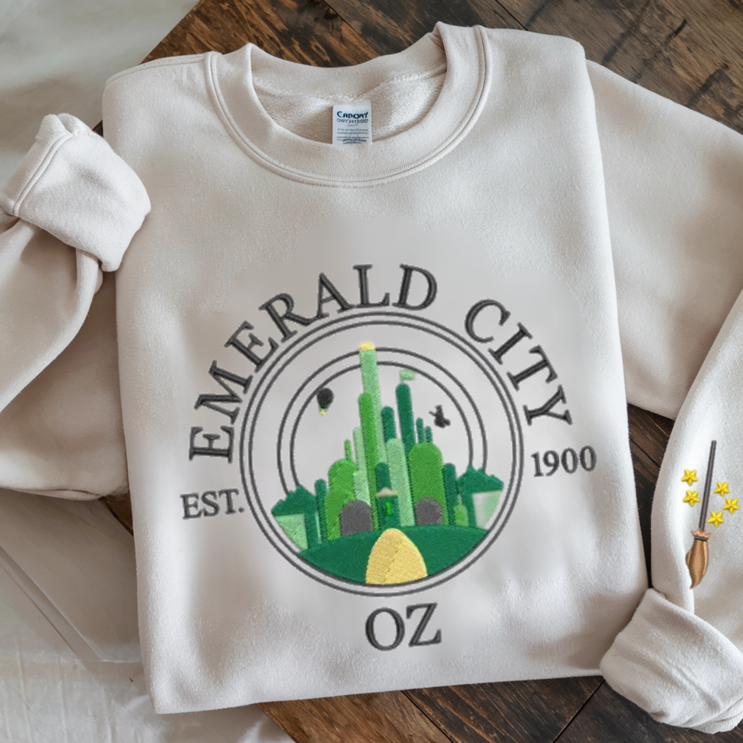 Wizard of Oz Shirt, Embroidered Emerald City Oz Sweatshirt, Elphaba, Glinda, Broadway Musical Theater Gift Elphaba and Glinda Crewneck Hoodie, Wizard of Oz Gift, Defy Gravity Shirt