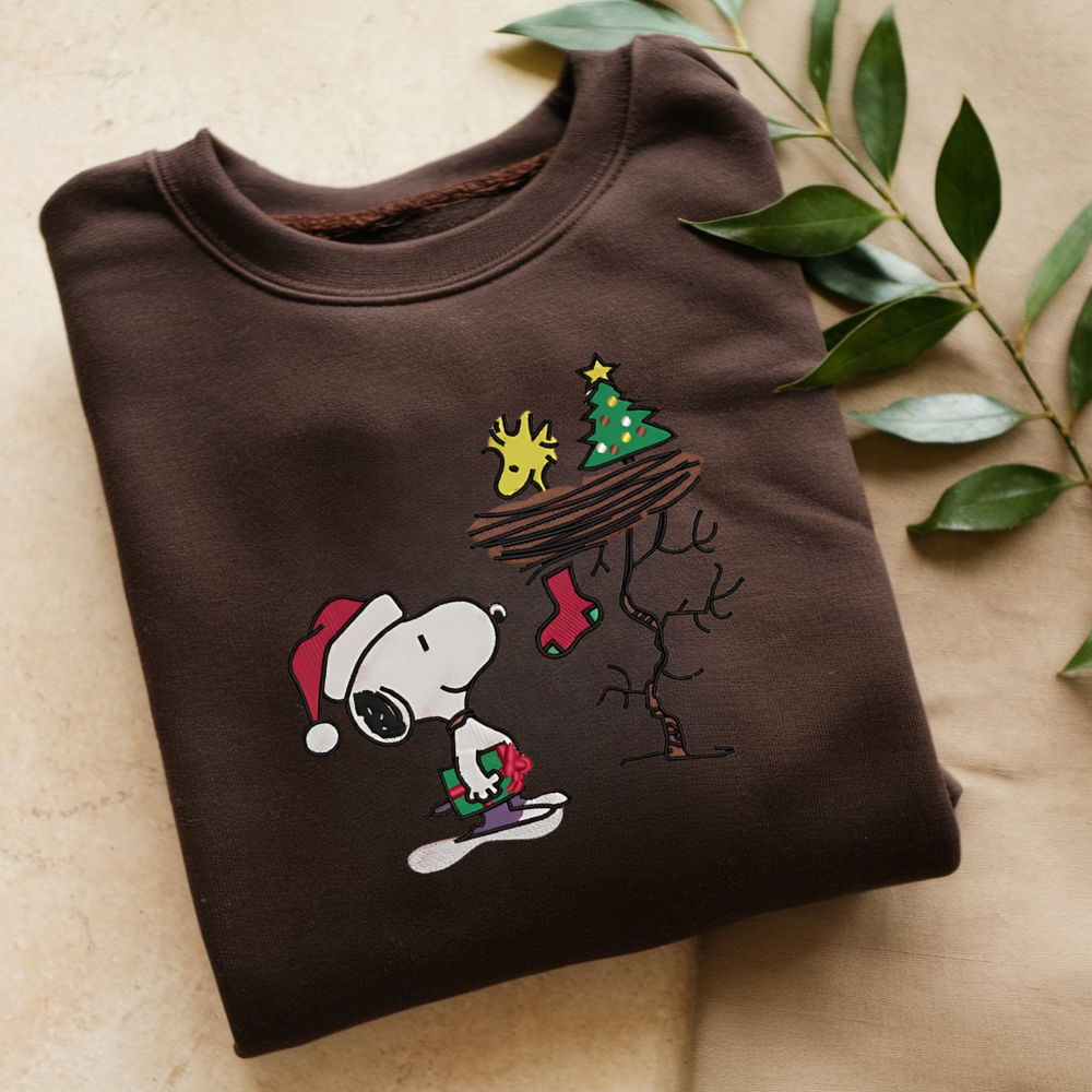 Embroidered Matching Christmas Sweatshirt, Cute Dog Festive Sweatshirts, Merry Christmas Pullover