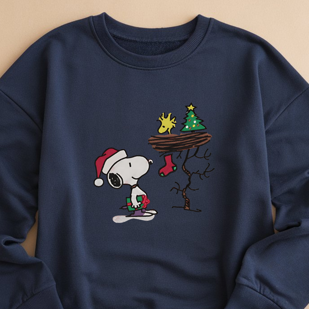 Embroidered Matching Christmas Sweatshirt, Cute Dog Festive Sweatshirts, Merry Christmas Pullover