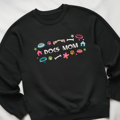 Custom Dog Mama Dog Mom Embroidery Matching Sweatshirt, Dog Lover Gift