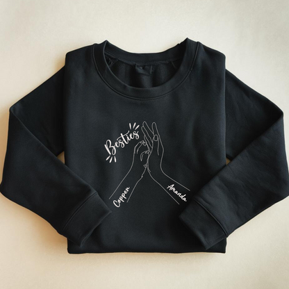 Hand and Paw Custom Matching Embroidered Sweatshirt, Dog Mom Dog Dad Gift