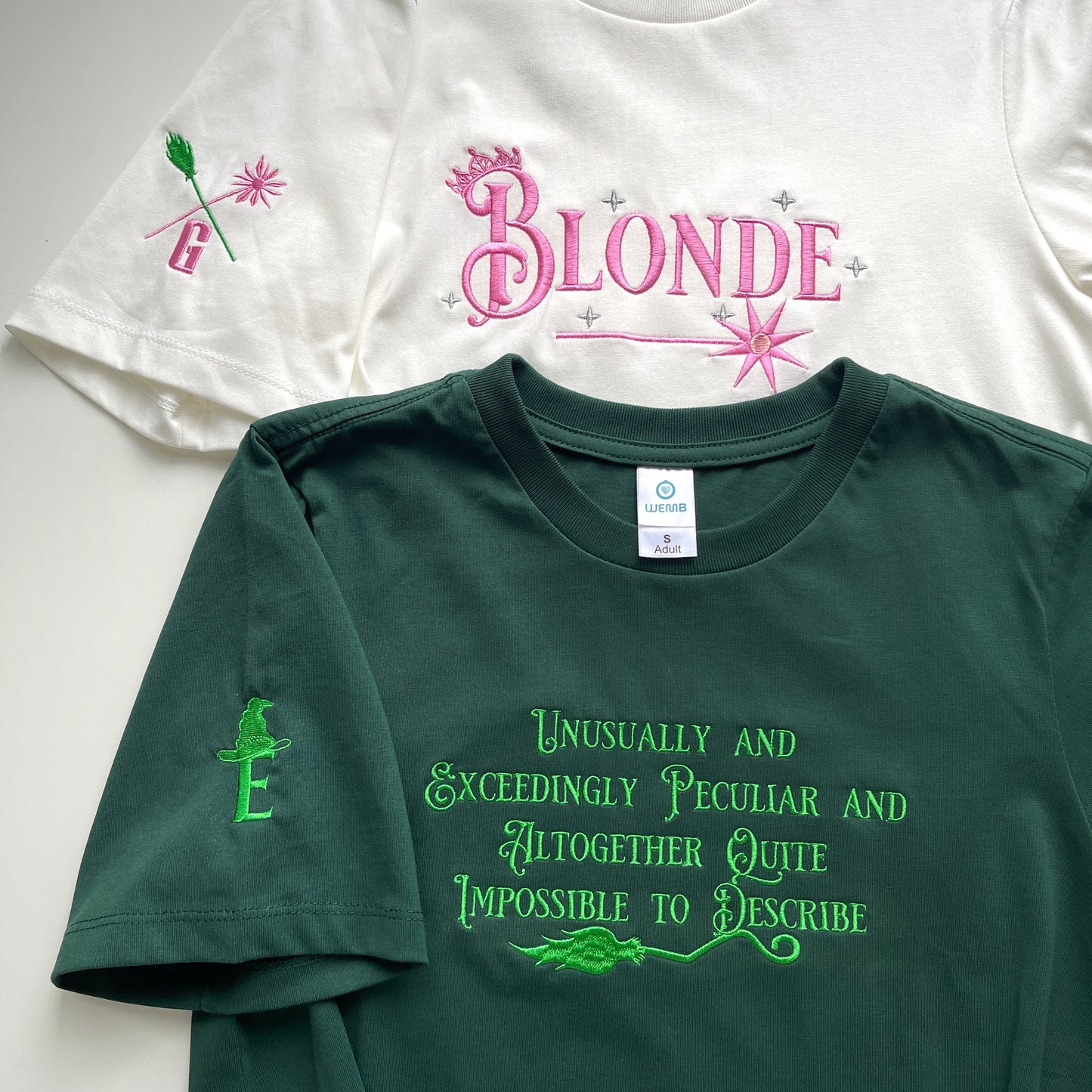 Elphaba Glinda Wicked Duo Embroidered Sweatshirts, Blonded Glinda Quotes Crewneck, Exceedingly Peculiar Funny Shirt, Wicked Musical Movie Fan Gift