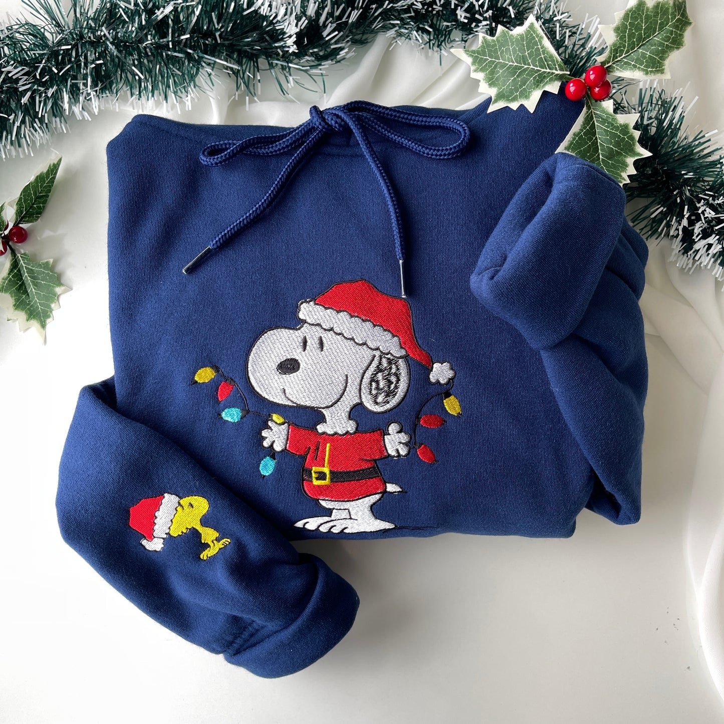 Dog Christmas Embroidered Sweatshirt, Cute Couple Sweatshirt, Christmas Sweatshirt, Christmas Holiday Sweaters