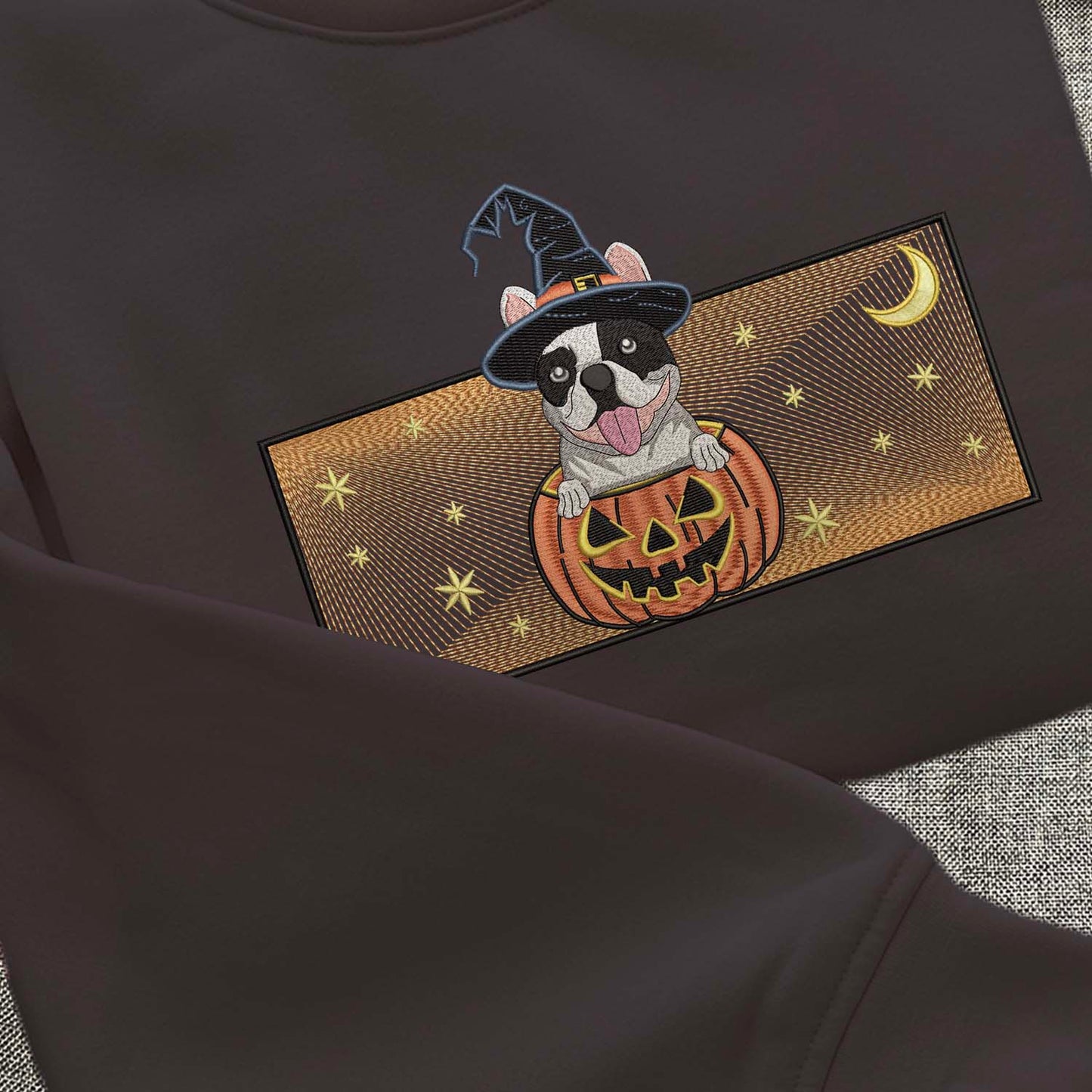 Custom Starry Dog Pumpkin Embroidered Matching Shirt, Halloween Gift