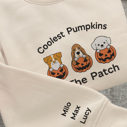 Coolest Pumpkins In The Patch Embroidery Matching Shirts, Dog Mom Halloween Gift