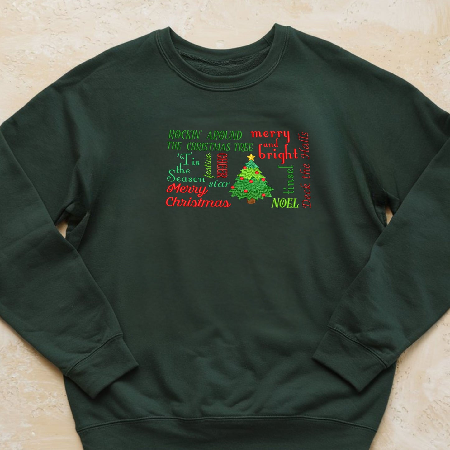 Embroidery Classic Quotes Christmas Sweatshirt, Christmas Embroidery, Festive, Winter Comfy Sweatshirt