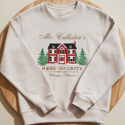 Embroidered Retro 90s Christmas Movie Crewneck - Home Alone Inspired Sweatshirt, Winter Gift for Couples, Cotton, Recycled Polyester Blends