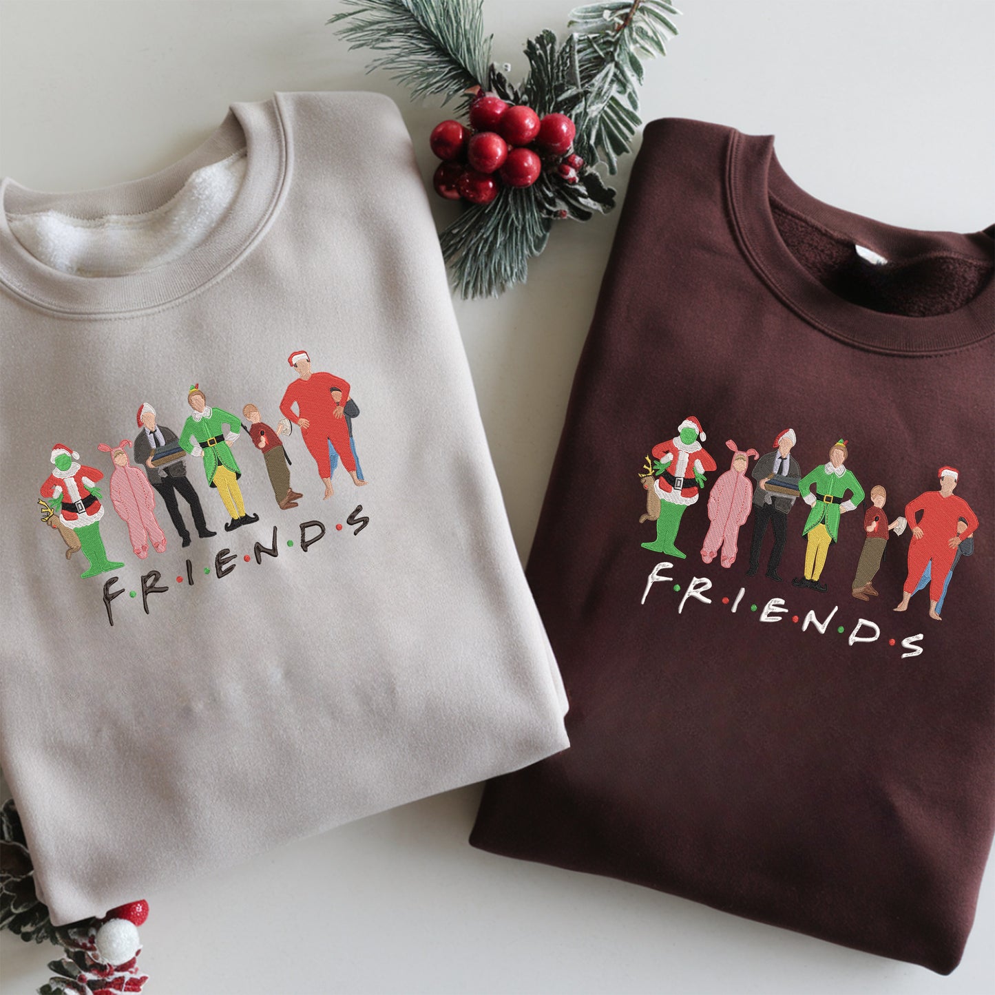 Embroidered Funny Christmas Movies Shirt - Retro 90s Christmas Sweatshirt, Perfect Holiday Gift