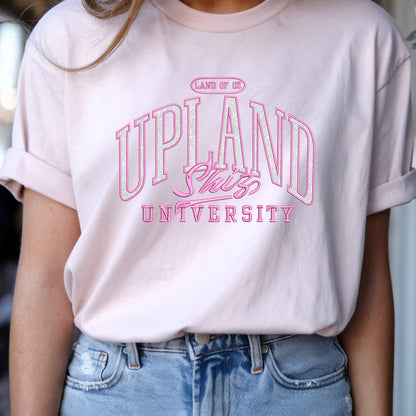 Thropp Upland Shiz University Glitter Embroidered Sweatshirt, Land of Oz Elphaba Glinda Defy Gravity, Wicked Musical Movie Varsity Classic Cotton