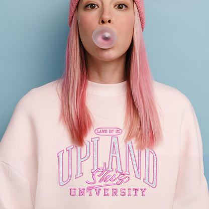 Thropp Upland Shiz University Glitter Embroidered Sweatshirt, Land of Oz Elphaba Glinda Defy Gravity, Wicked Musical Movie Varsity Classic Cotton