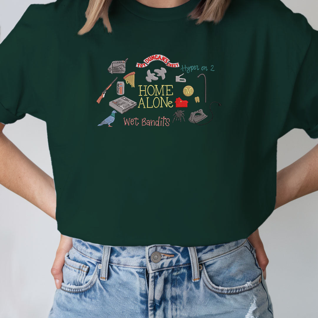 Home Alone Embroidered Retro 90s Christmas movie crewneck sweatshirt, Home Alone inspired