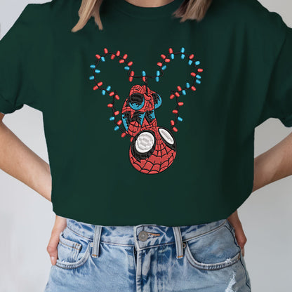 Spiderman Embroidered Christmas Sweatshirt, Festive Holiday Wear, Special Christmas Gift, Snoopy Cozy Seasonal Apparel