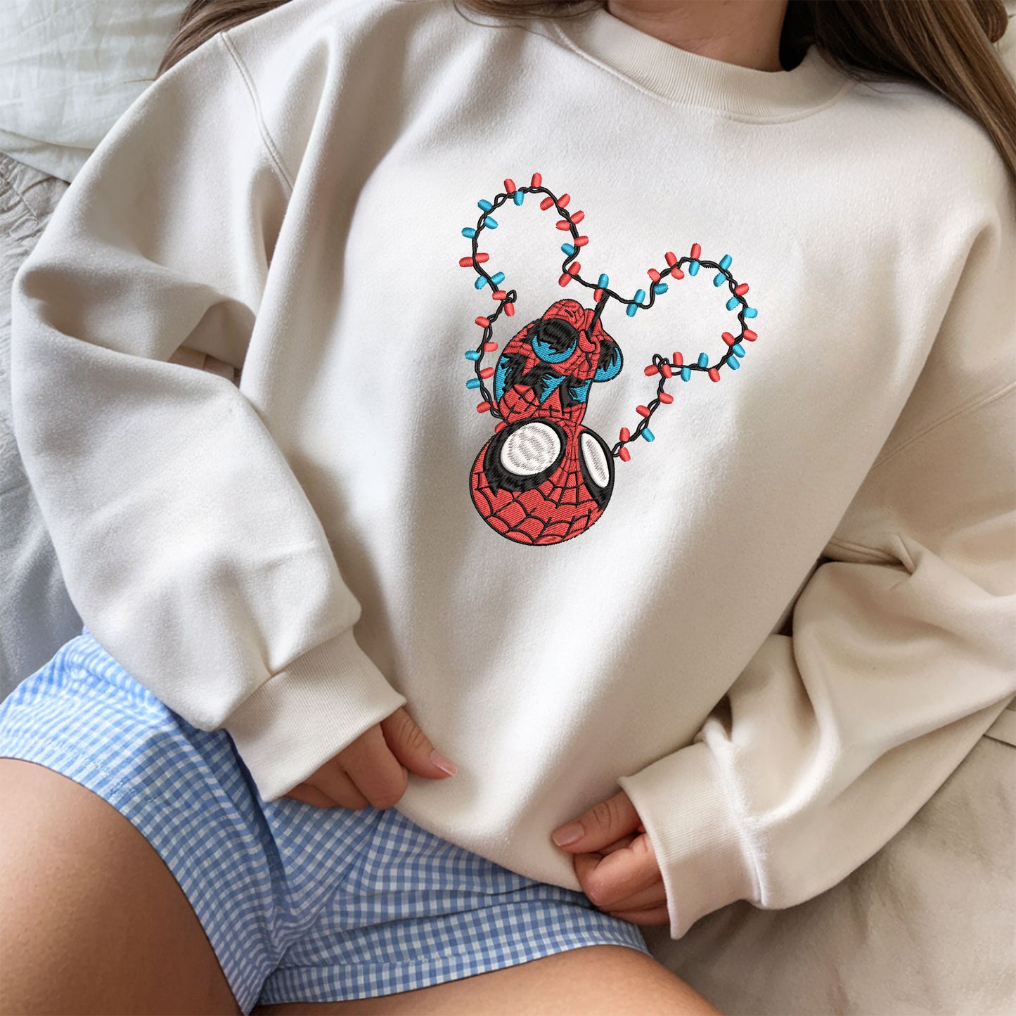 Spiderman Embroidered Christmas Sweatshirt, Festive Holiday Wear, Special Christmas Gift, Snoopy Cozy Seasonal Apparel