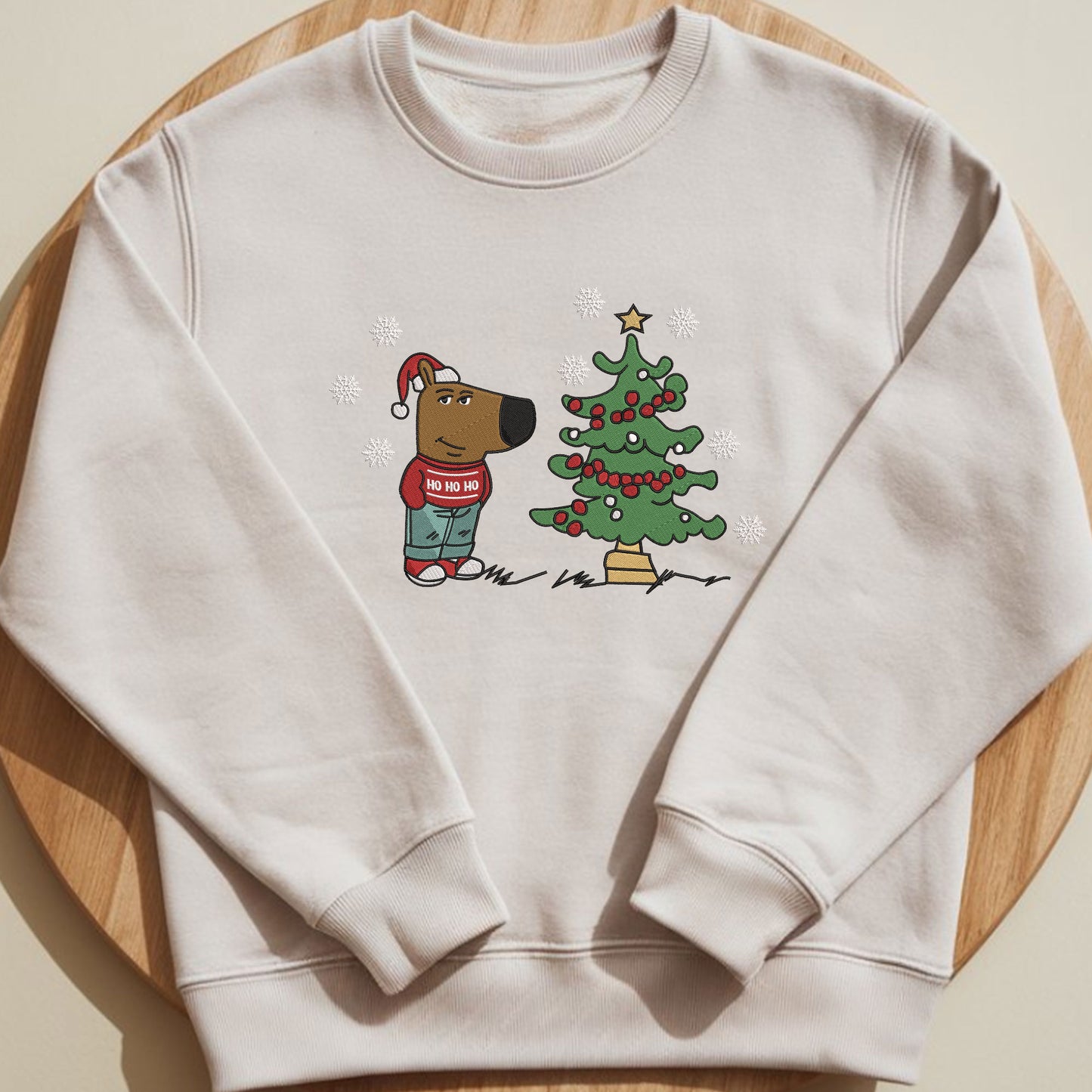 Chill Guy dog Embroidery Sweatshirt, Funny Dog Cartoon Shirt, Chill Vibes, Joke Tee Shirt, Christmas Chill guy Embroidery shirt