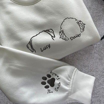 Custom Dog Ears Embroidered Matching Sweatshirt, Dog Mom Birthday Minimalist Gift, Dog Memorial