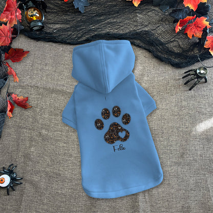 Love Dog Applique Embroidery Matching Sweatshirt, Custom Heart and Paw Hoodie For Women Men