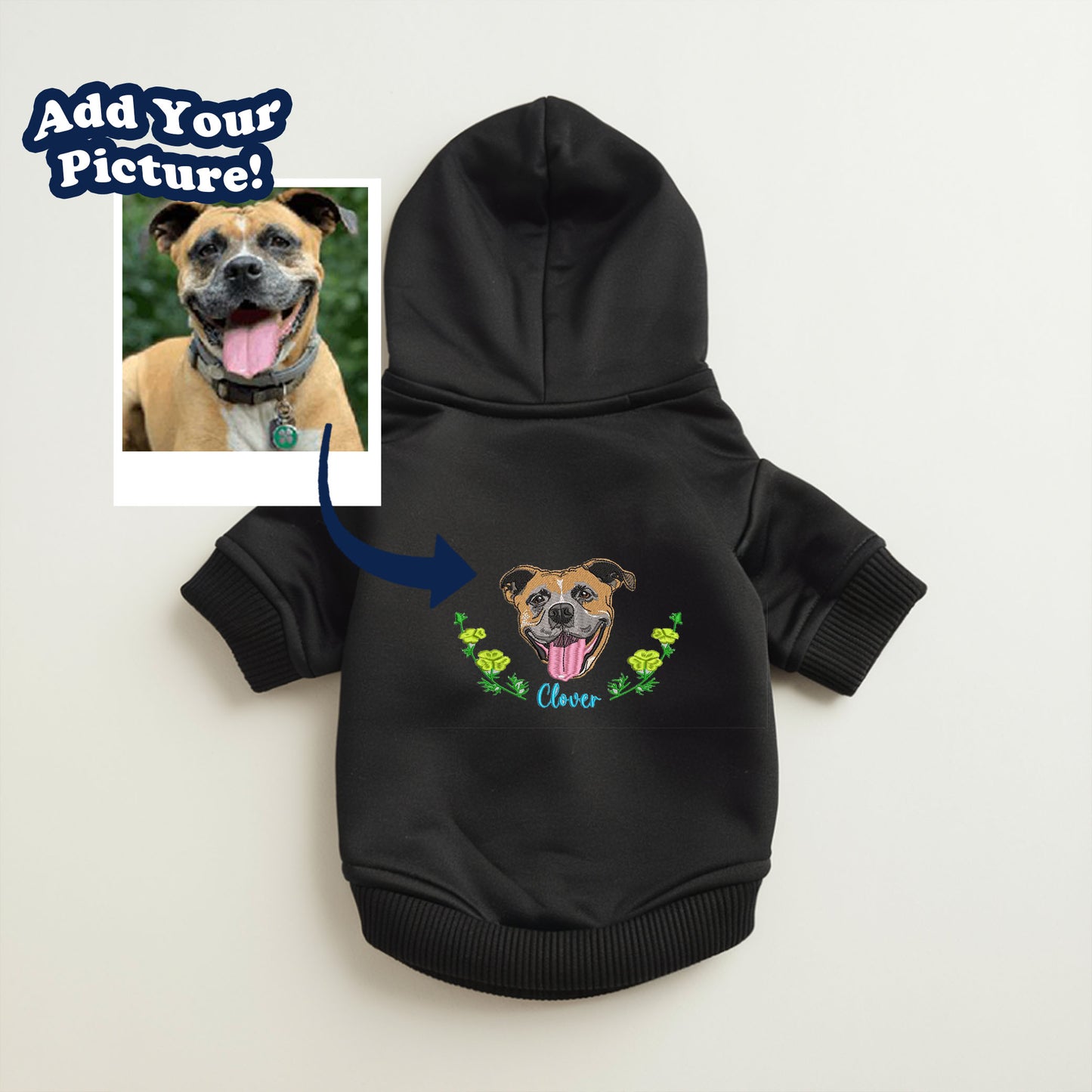 Upload Photo Dog Flora Embroidered Matching Shirts, Dog Mom Dog Dad Memorial Gift