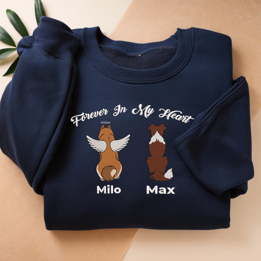 Dog Angel Embroidered Matching Shirts, Pet Memorial Gift