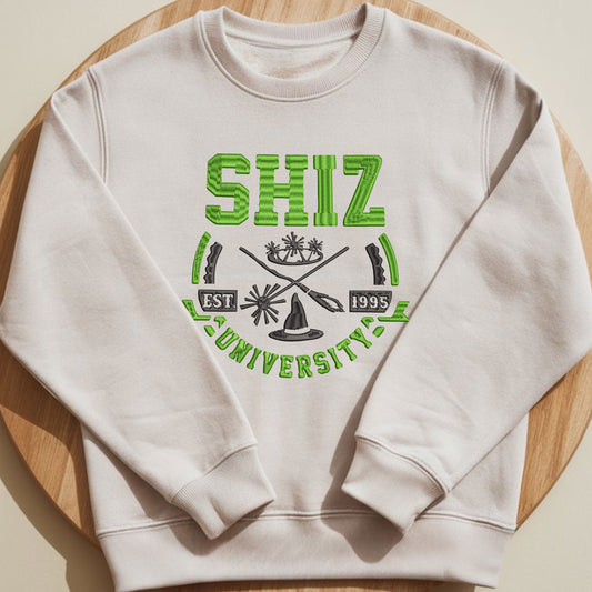 Shiz University Wicked Embroidered Sweatshirt, Defying Gravity, Witch Musical Elphaba Broadway Sweatshirt