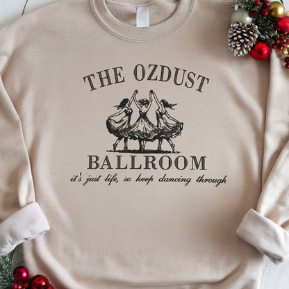 The Ozdust Ballroom Wicked Embroidered Sweatshirt, Dancing Through Life Elphaba, Glinda, Wizard of Oz, Cotton, Recycled Polyester Blends