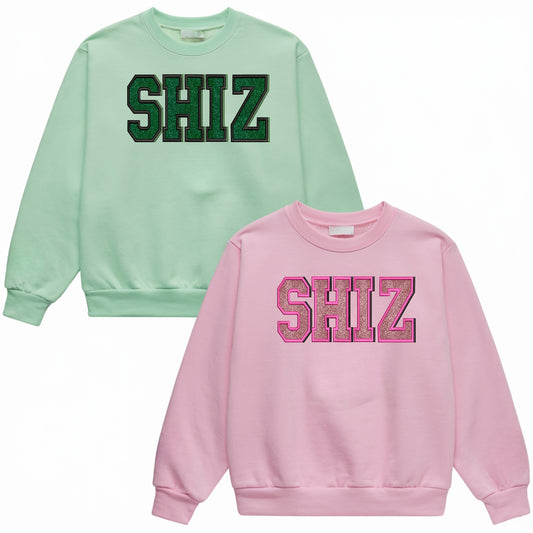 Shiz Elphaba Glinda Glitter Embroidered Sweatshirt, Wicked Musical Movie Fan Gift, Shiz University Wicked Winter, Defying Gravity Classic Cotton