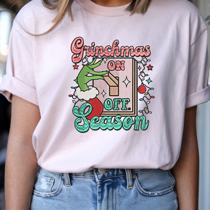 Embroidered Grinch Sweatshirt, Grinchmas Season Sweater, Santa-Inspired Holiday Pullover