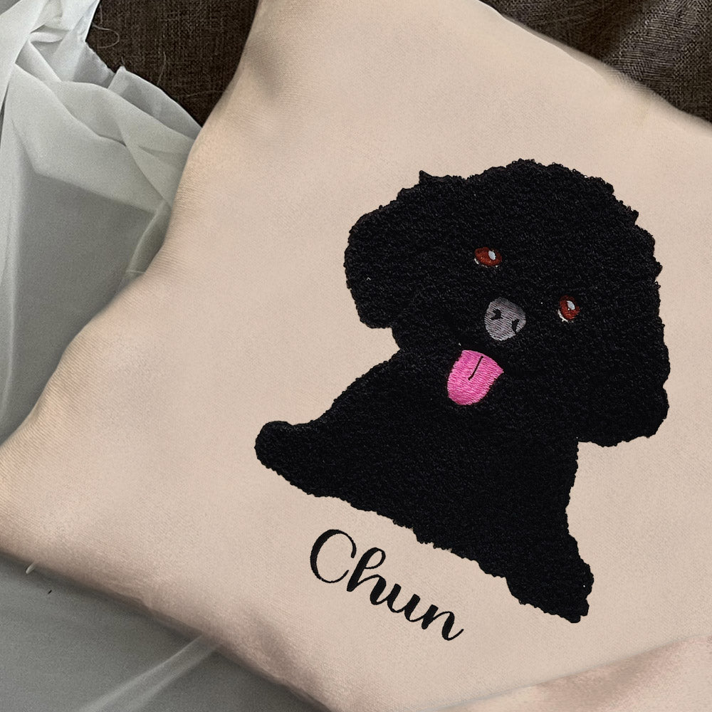 Custom Dog Embroidered Pillow, Punch Needle, Dog Mom Gift