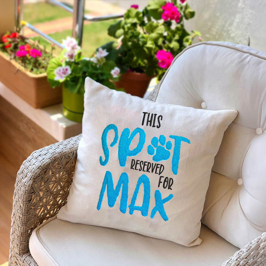 This Spot Reserved For Dog Custom Embroidered Pillow, Punch Needle